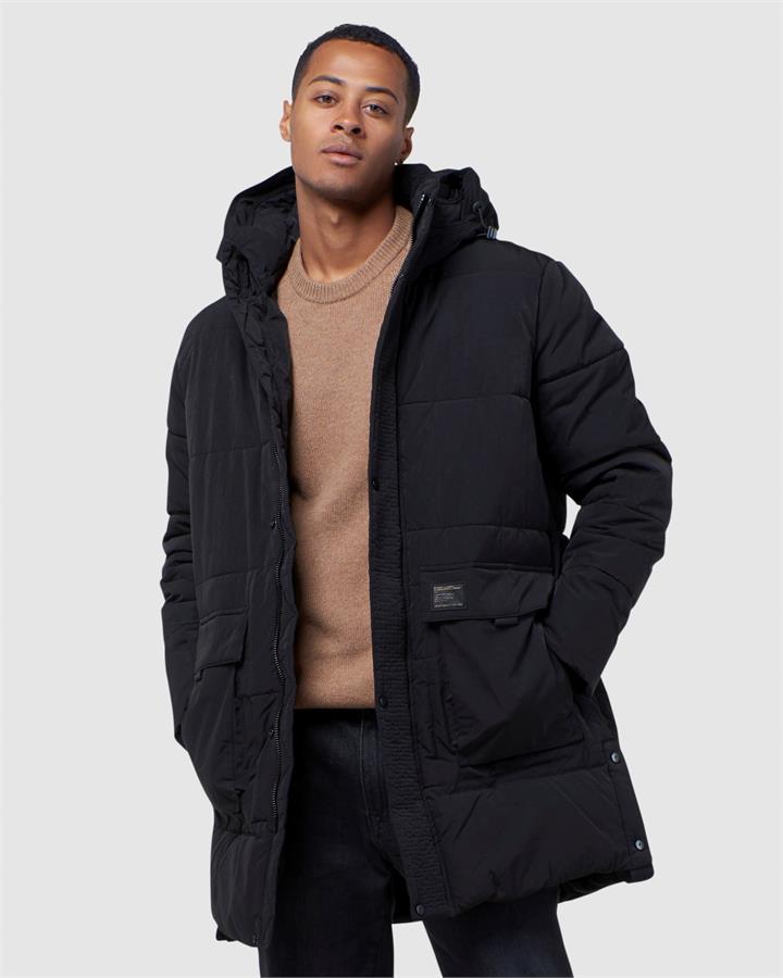 superdry black pivot parka