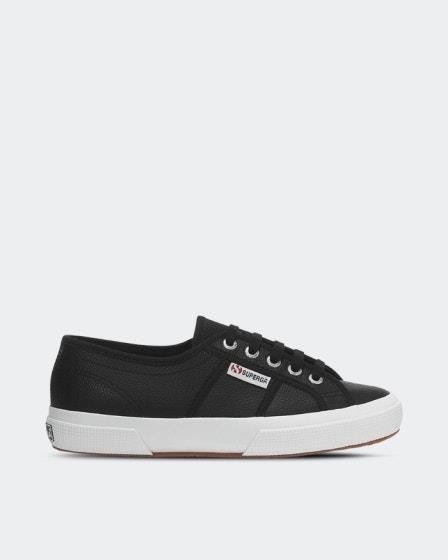 Superga Superga 2750 Tumbled Leather C39 Black-White - Black - White