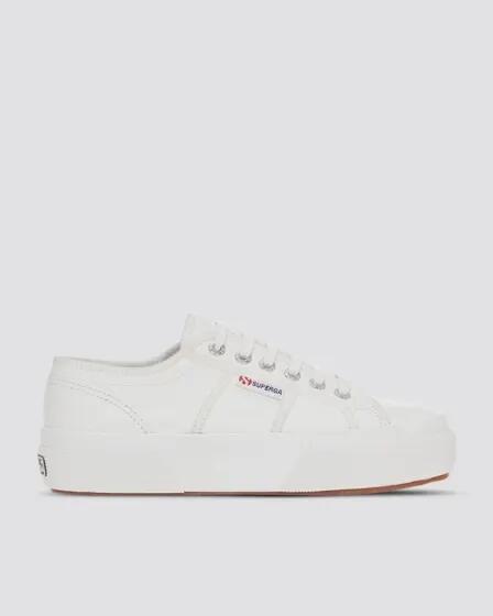 Superga Superga Womens 2740 Platform Tumbled Leather 900 White