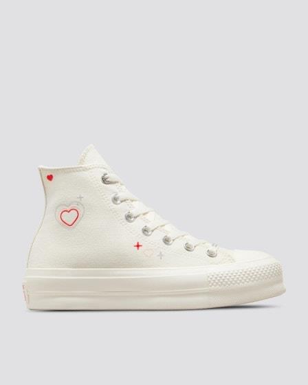 Converse Converse Womens Chuck Taylor All Star Lift Y2K Heart Hi Converse Egret