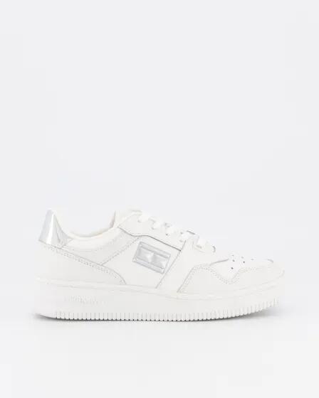 Tommy Hilfiger Tommy Hilfiger Womens Retro Leather Mirror Trainers Ecru