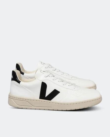 VEJA VEJA Womens V-10 Leather Extra White Black