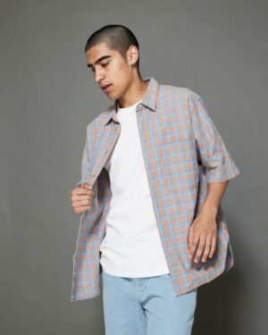 Barney Cools Barney Cools Homie Shirt Sky Linen Sky Linen Plaid