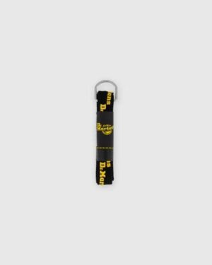 Dr Martens Accessories Dr Martens Accessories 140cm Logo Flat Laces 140 Cm Black Yellow Logo