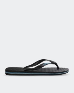 Havaianas Havaianas Mens Rubber Logo Thongs Rubber Logo Black