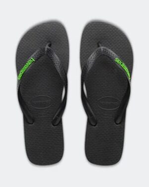 Havaianas Havaianas Mens Rubber Logo Thongs Black