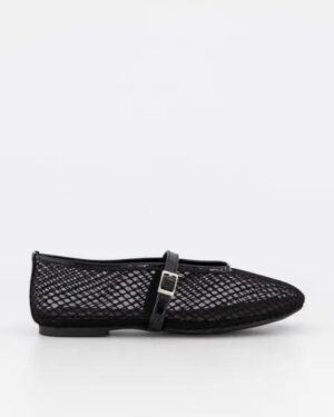 ITNO ITNO Shimmer Mesh Ballet Flat Black Patent