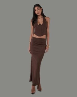 JGR & STN JGR & STN Harlow Maxi Skirt Brown