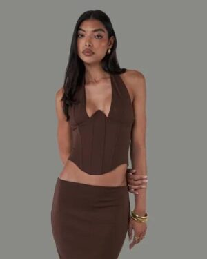 JGR & STN JGR & STN Harlow Corset Top Brown