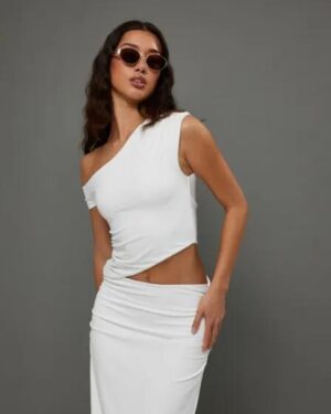 JGR & STN JGR & STN Kristy Asymmetrical Top White