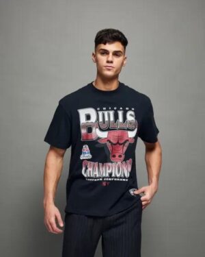 Mitchell & Ness Mitchell & Ness Chicago Bulls Metallic Tee Faded Black