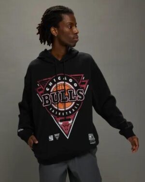 Mitchell & Ness Mitchell & Ness Chicago Bulls Hoodie Overdyed Black