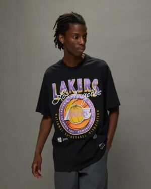 Mitchell & Ness Mitchell & Ness Lakers Tee Overdyed Black