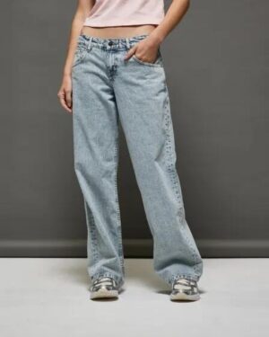 Motel Rocks Motel Rocks Low Rise Parallel Jeans Light Blue Wash