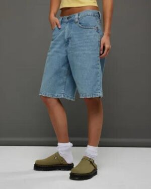 Motel Rocks Motel Rocks Low Rise Skater Short Bleach Denim