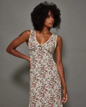 Motel Rocks Motel Rocks Lavisha Midi Dress Vintage Bloom Ivory