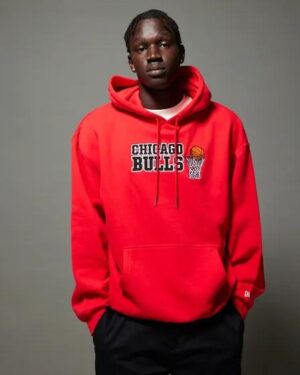 New Era New Era Chicago Bulls Oversized Hoodie Red