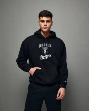 New Era New Era LA Angels and Dodgers Oversized Hoodie Black