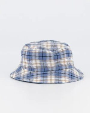 New Era New Era New Era Denim Plaid Reversible Bucket Hat Mid Washed Denim