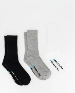 Platypus Socks Platypus Socks Platypus Crew Socks 3 PK Bright White Grey Marle Black