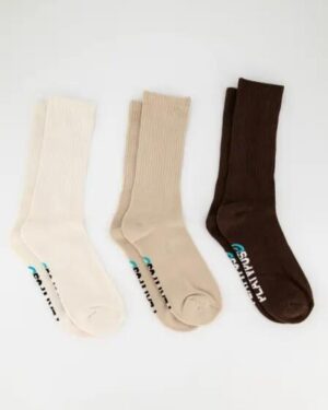 Platypus Socks Platypus Socks Platypus Crew Socks 3 Pack Cream Beige