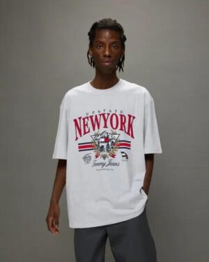 Tommy Hilfiger Tommy Hilfiger Prep Explorer Oversized Tee Silver Grey