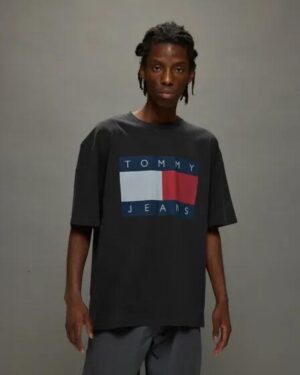 Tommy Hilfiger Tommy Hilfiger Flag Badge Oversized Tee Black