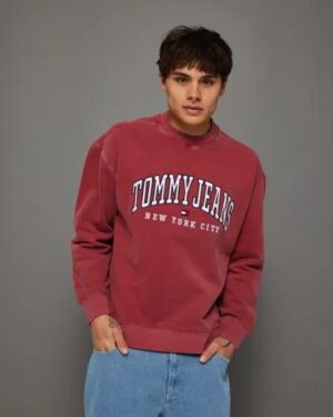 Tommy Hilfiger Tommy Hilfiger Varsity Washed Relaxed Sweatshirt Regatta Red