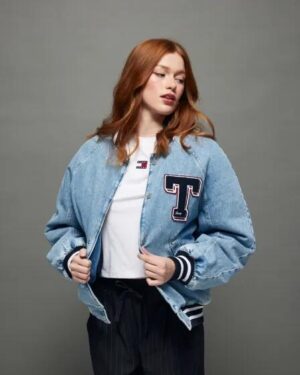 Tommy Hilfiger Tommy Hilfiger Varsity Letterman Jacket Denim Light