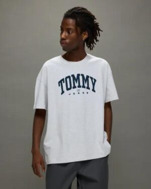 Tommy Hilfiger Tommy Hilfiger Varsity Logo Tee Silver Grey Htr