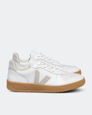 VEJA VEJA Womens V-10 Leather Extra-White_Natural