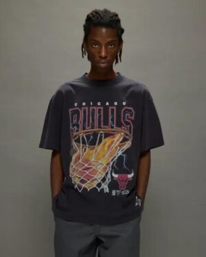 Mitchell & Ness Mitchell & Ness Chicago Bulls Fire Tee Faded Black