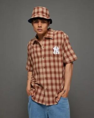 New Era New Era NY Yankees Plaid Shirt Brown Plaid