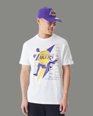 New Era New Era LA Lakers Tee White