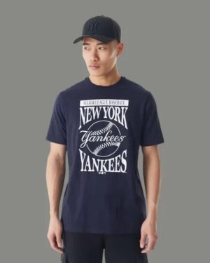 New Era New Era NY Yankees MLB Baseball Stack Tee Navy