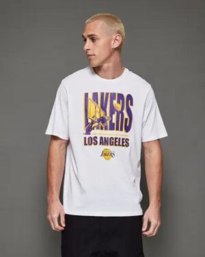 New Era New Era LA Lakers Tee White