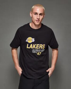 New Era New Era LA Lakers Tee Black